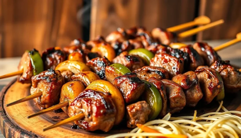Brochette de bœuf grillée à la perfection avec légumes savoureux