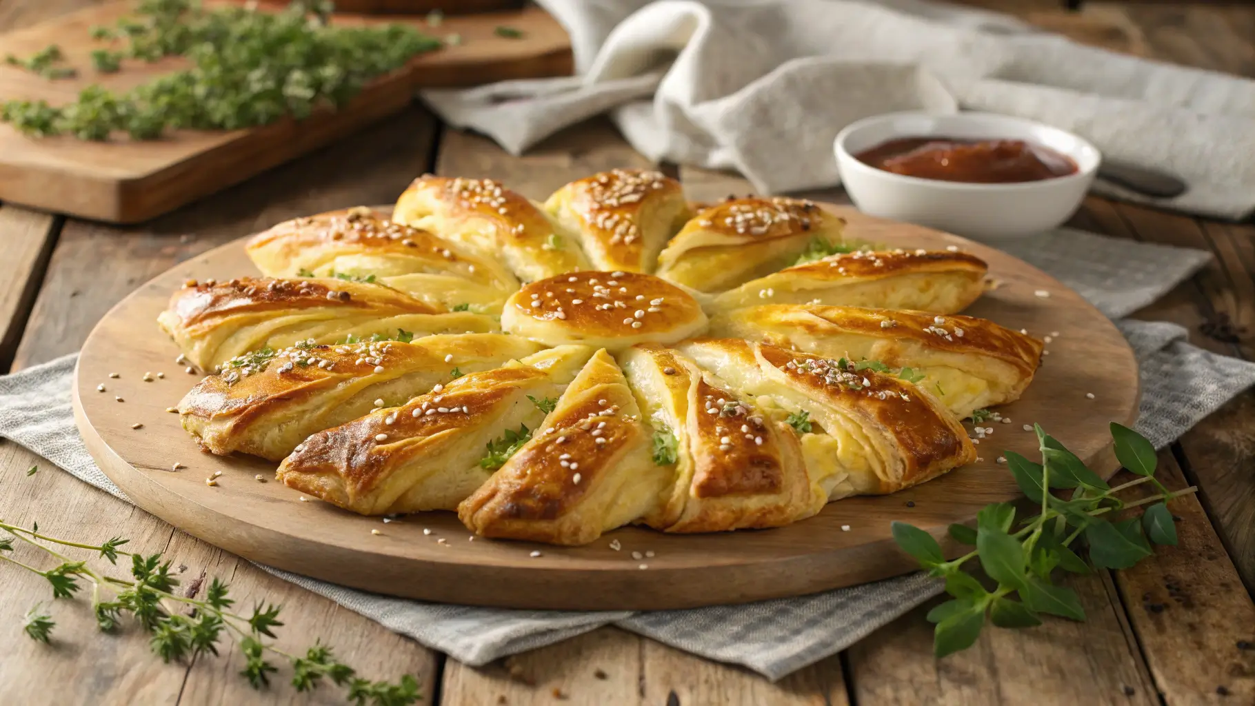 Tarte soleil dorée et croustillante, parfaite pour l’apéritif.