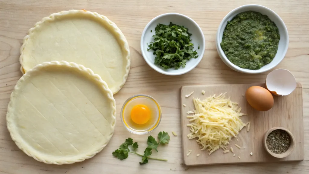 Ingrédients disposés pour préparer une tarte soleil maison
