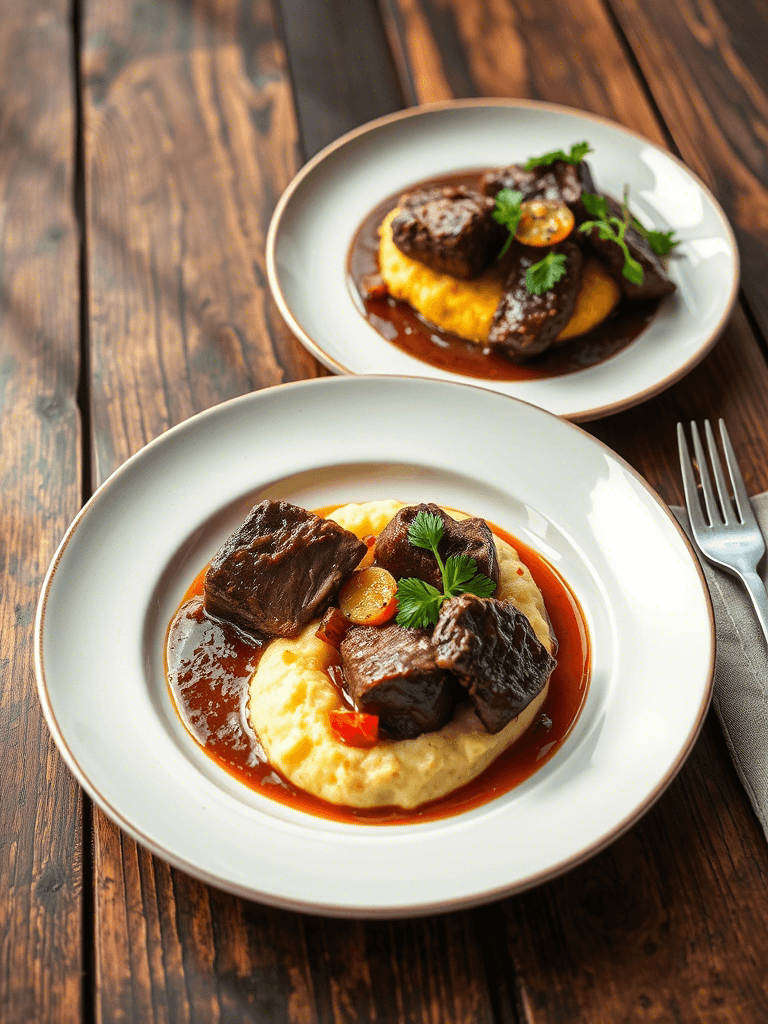 Recette joue de boeuf – Deux présentations élégantes du plat final