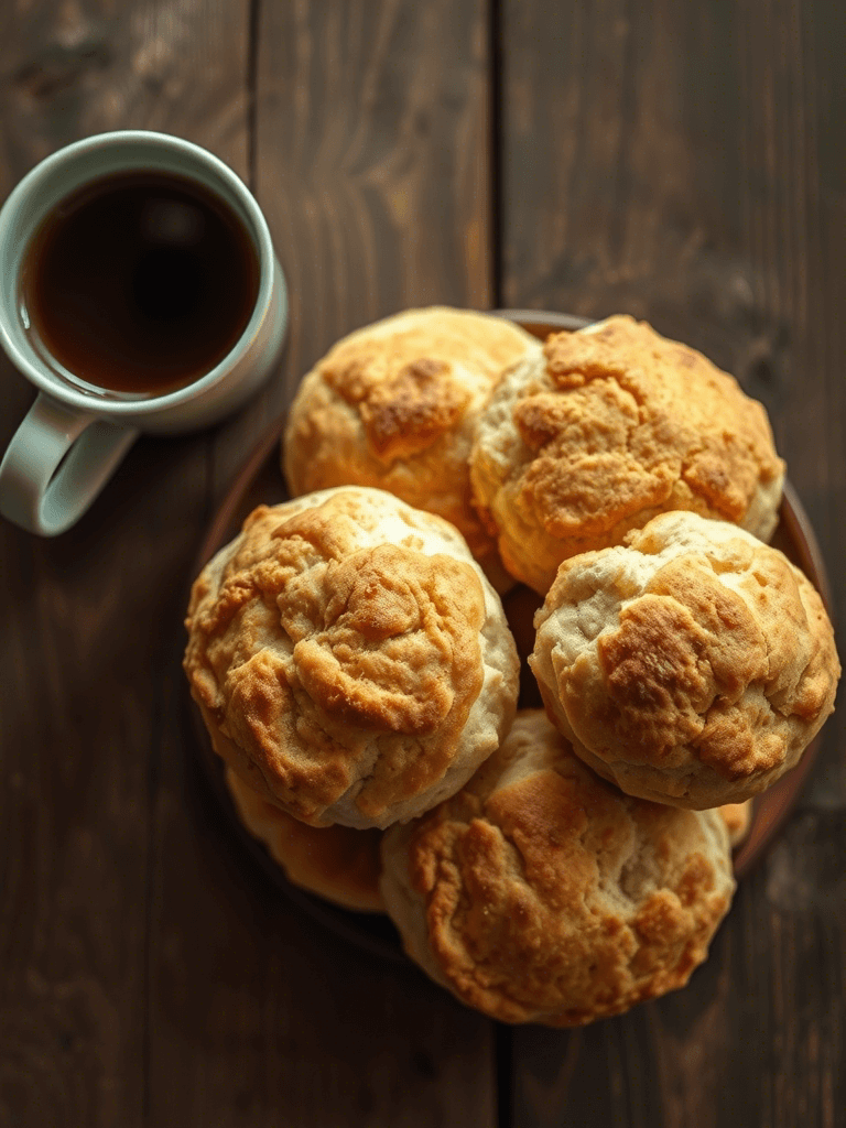 Biscuits maison servis avec une tasse de café chaud