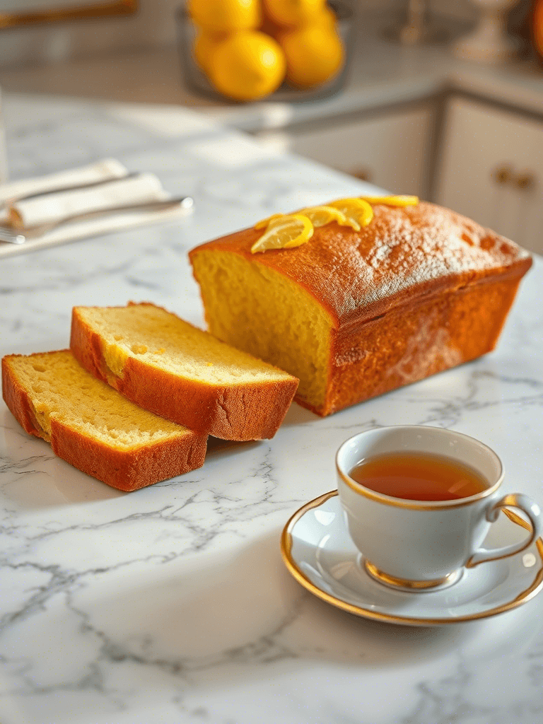 Cake au citron doré et moelleux,
