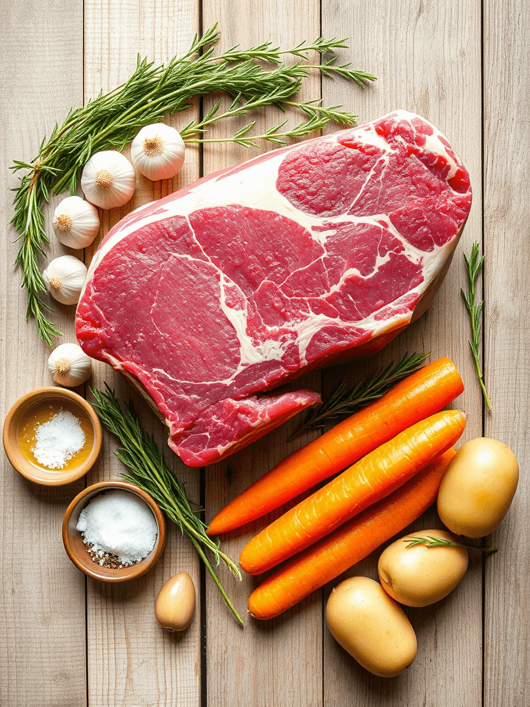 Ingrédients pour préparer un roti de boeuf au four