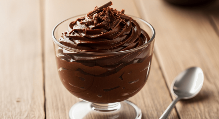 Ganache chocolat onctueuse servie dans une coupe élégante