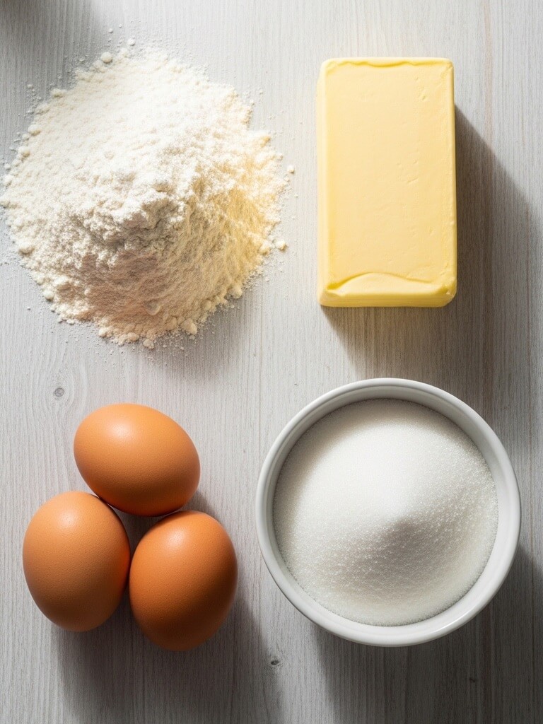 Ingrédients pour recette inspirée de La Maison du Biscuit en vue de dessus.